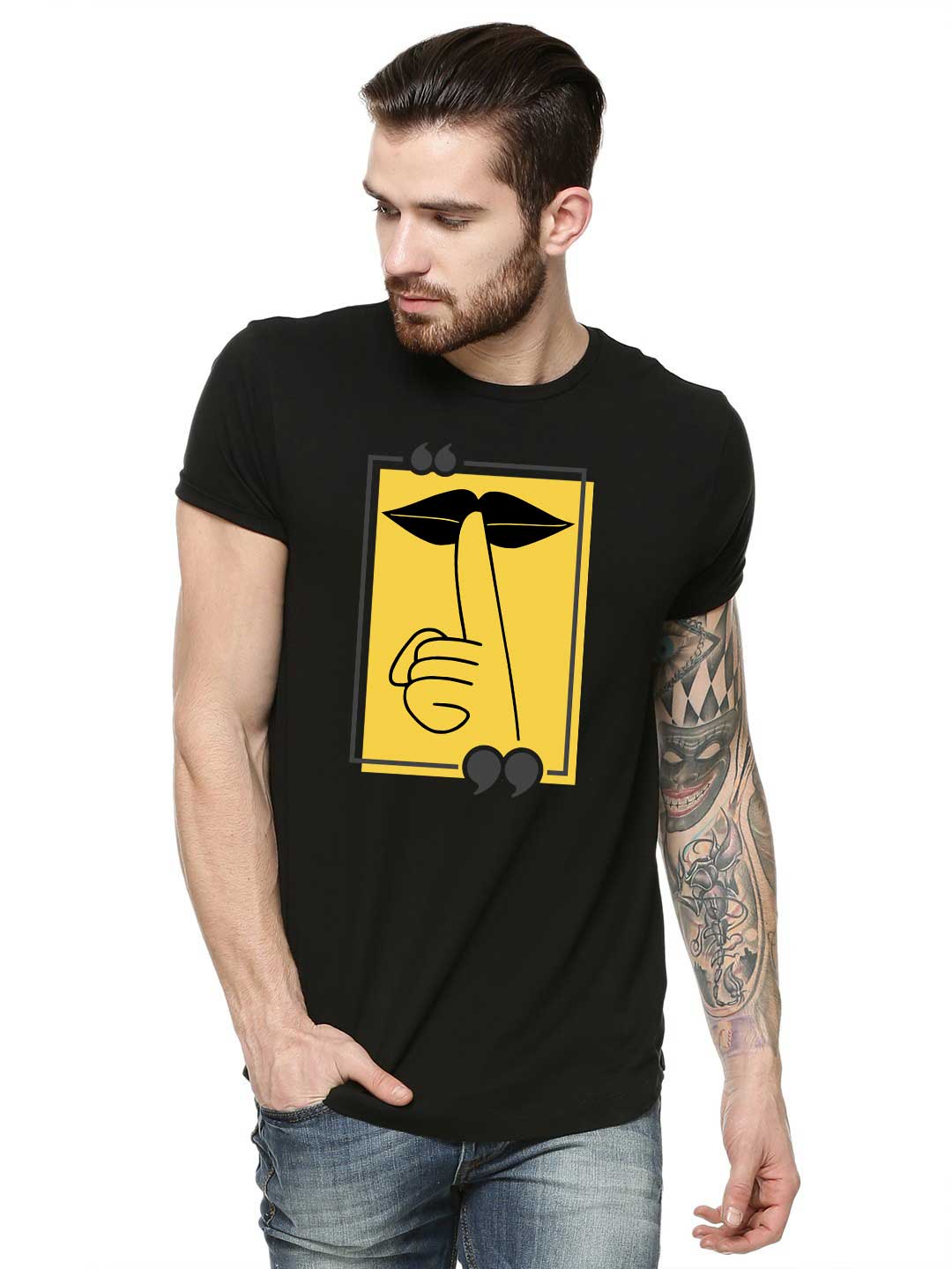 Oferte la Tricou barbati negru - Don`t Speak