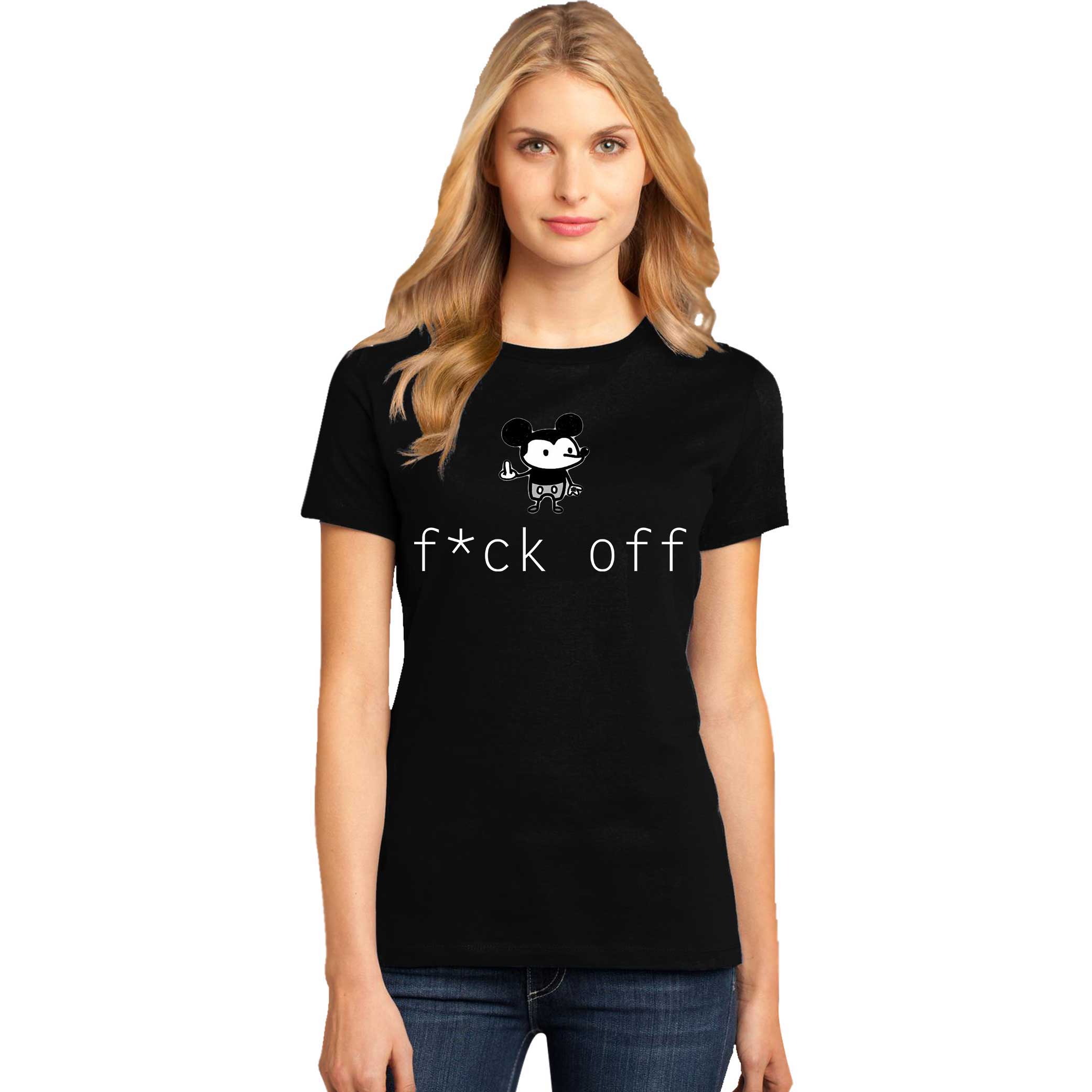 Oferte la Tricou dama negru - f*ck off Mickey Mouse