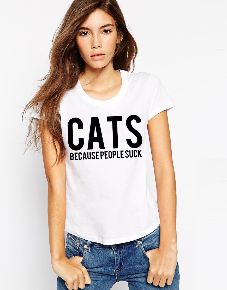Oferte la Tricou dama alb - CATS
