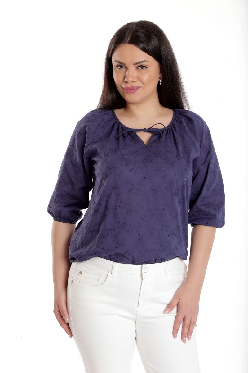 Oferte la Bluza Dama, IE, Albastra cu broderie sparta