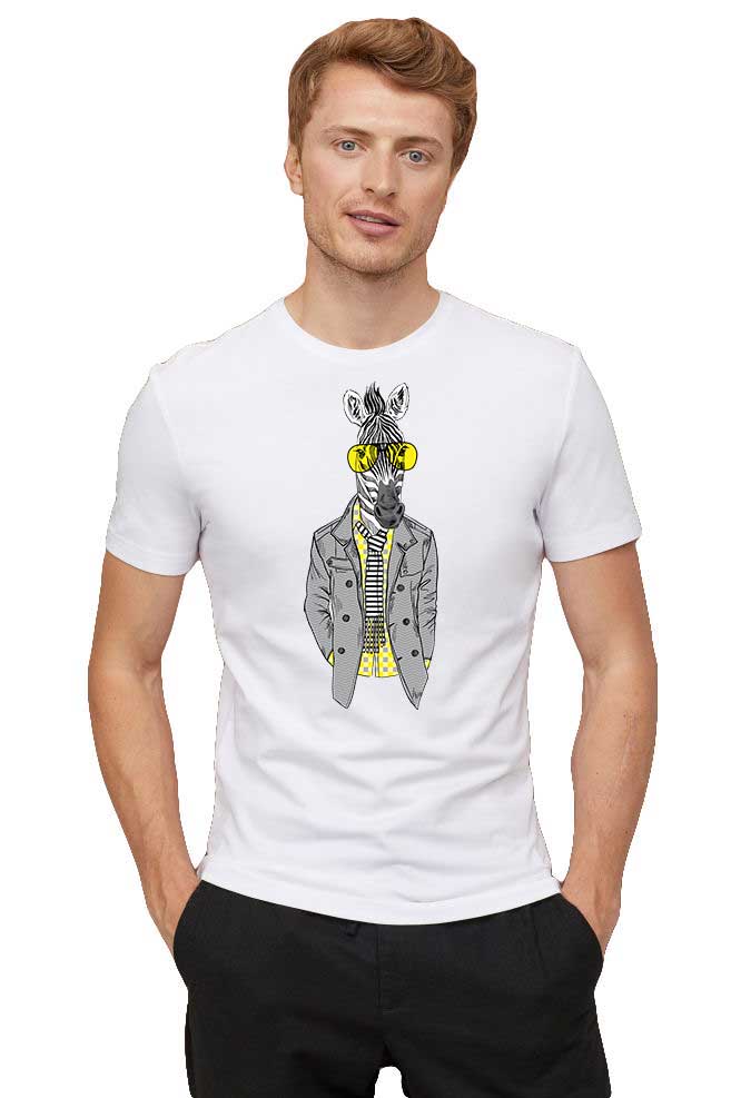 Oferte la  Tricou barbati alb - Zebra Fashion