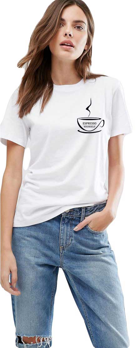 Oferte la Tricou dama alb - Espresso Yourself II