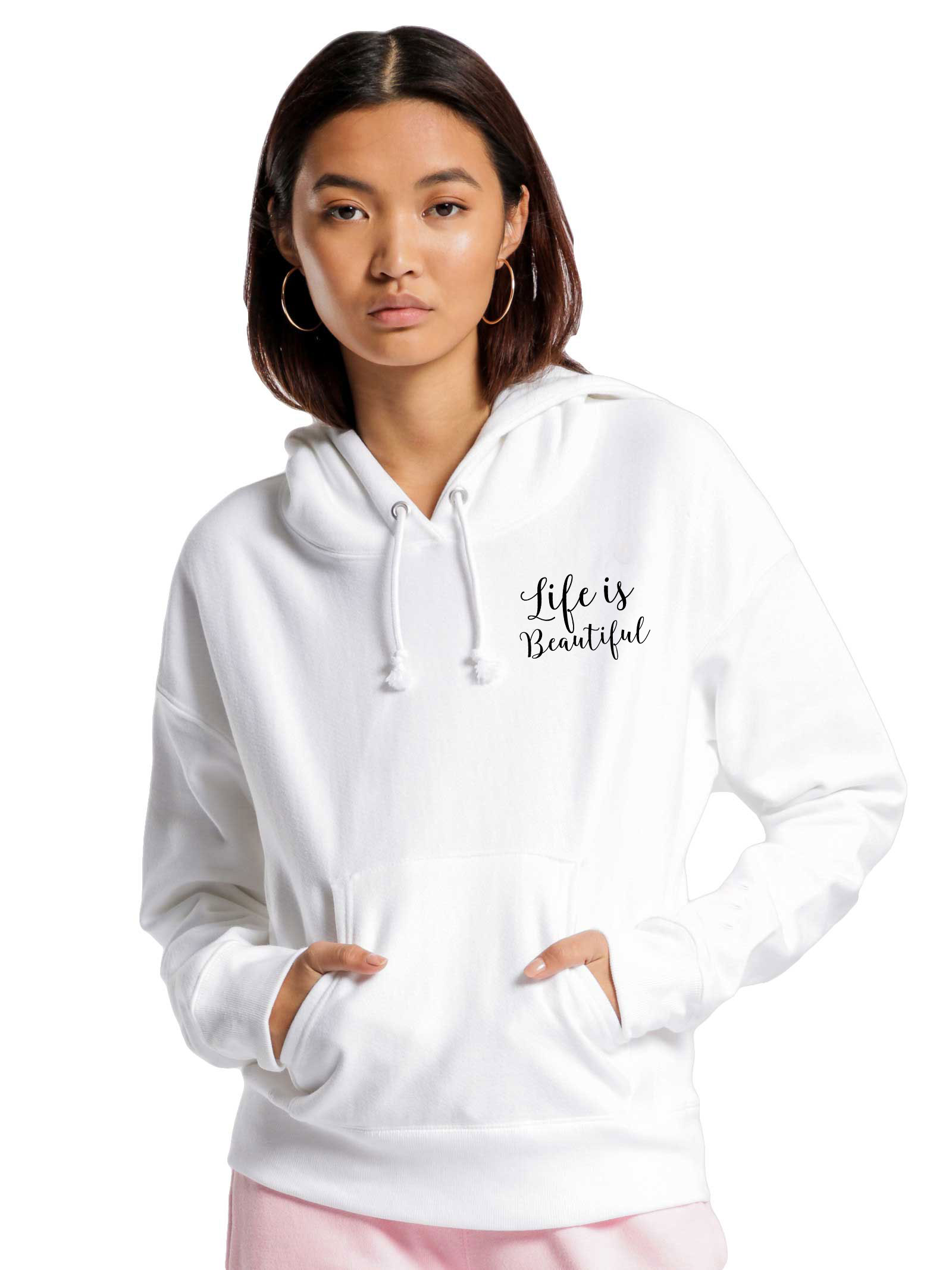 Oferte la Hanorac dama alb - Life is beautiful