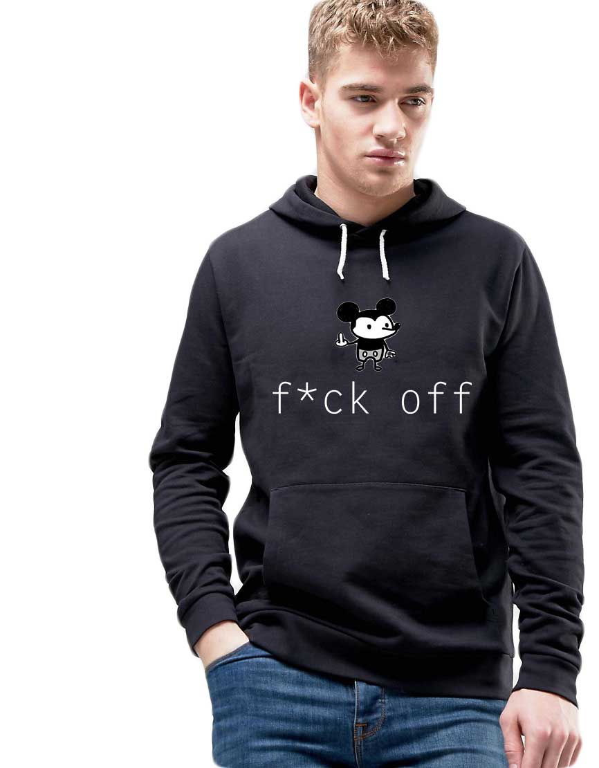 Oferte la Hanorac Barbati Negru - f*ck off Mickey Mouse