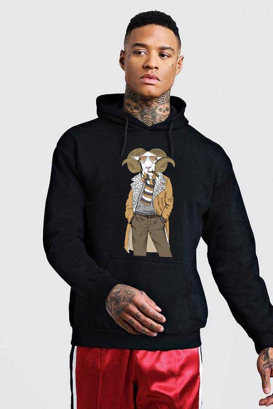 Oferte la Hanorac Barbati Negru - Berbec Fashion