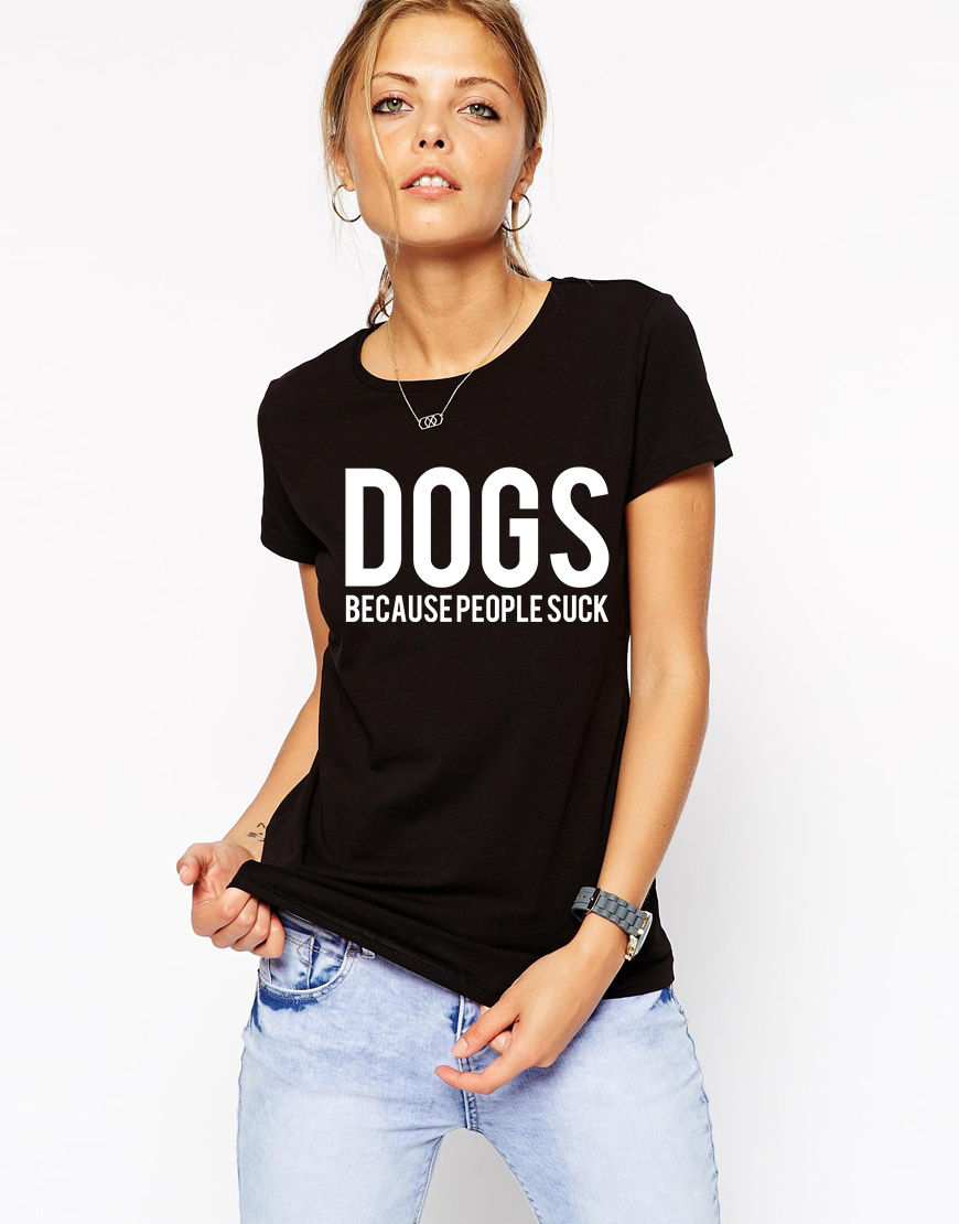Oferte la Tricou dama negru - DOGS
