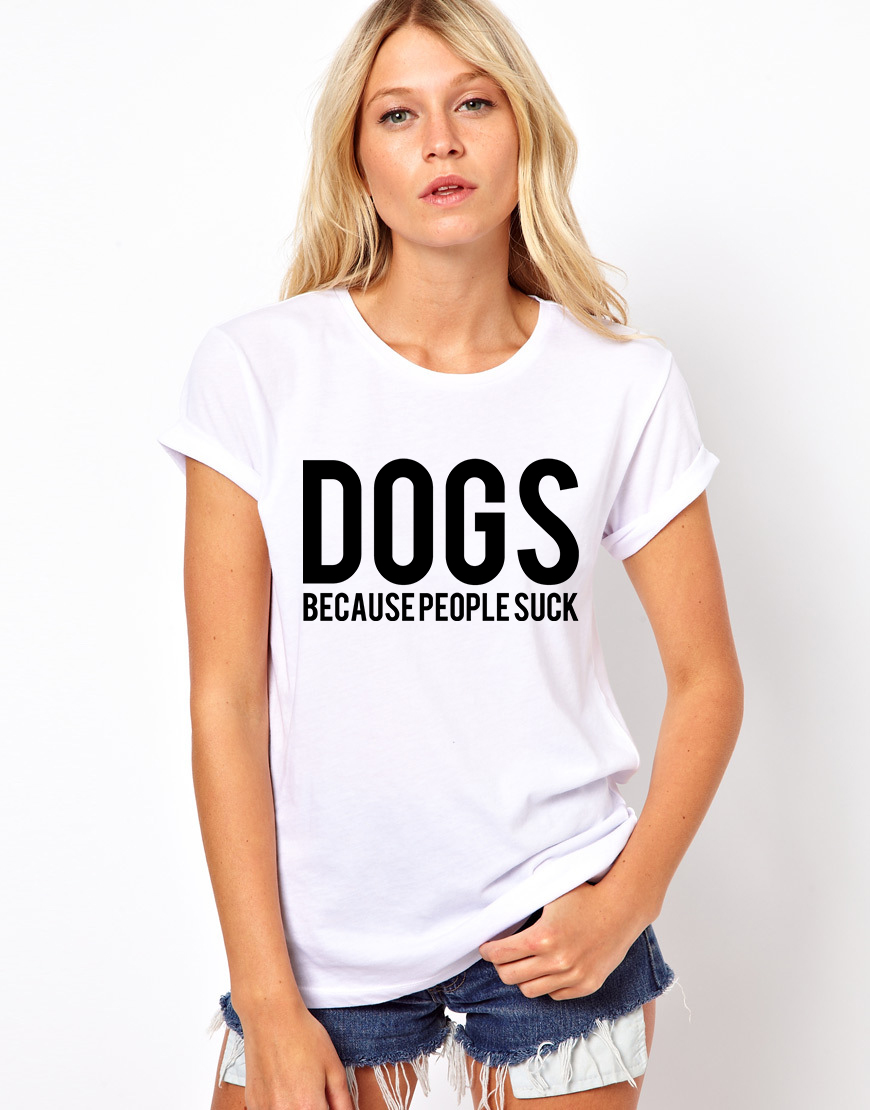 Oferte la Tricou dama alb  -  DOGS