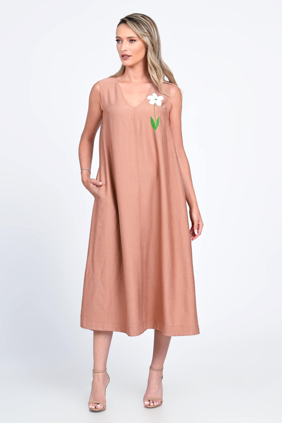 Oferte la Rochie Dama, Eranthe, V-Neckline, cu Pictura Realizata Manual V323P