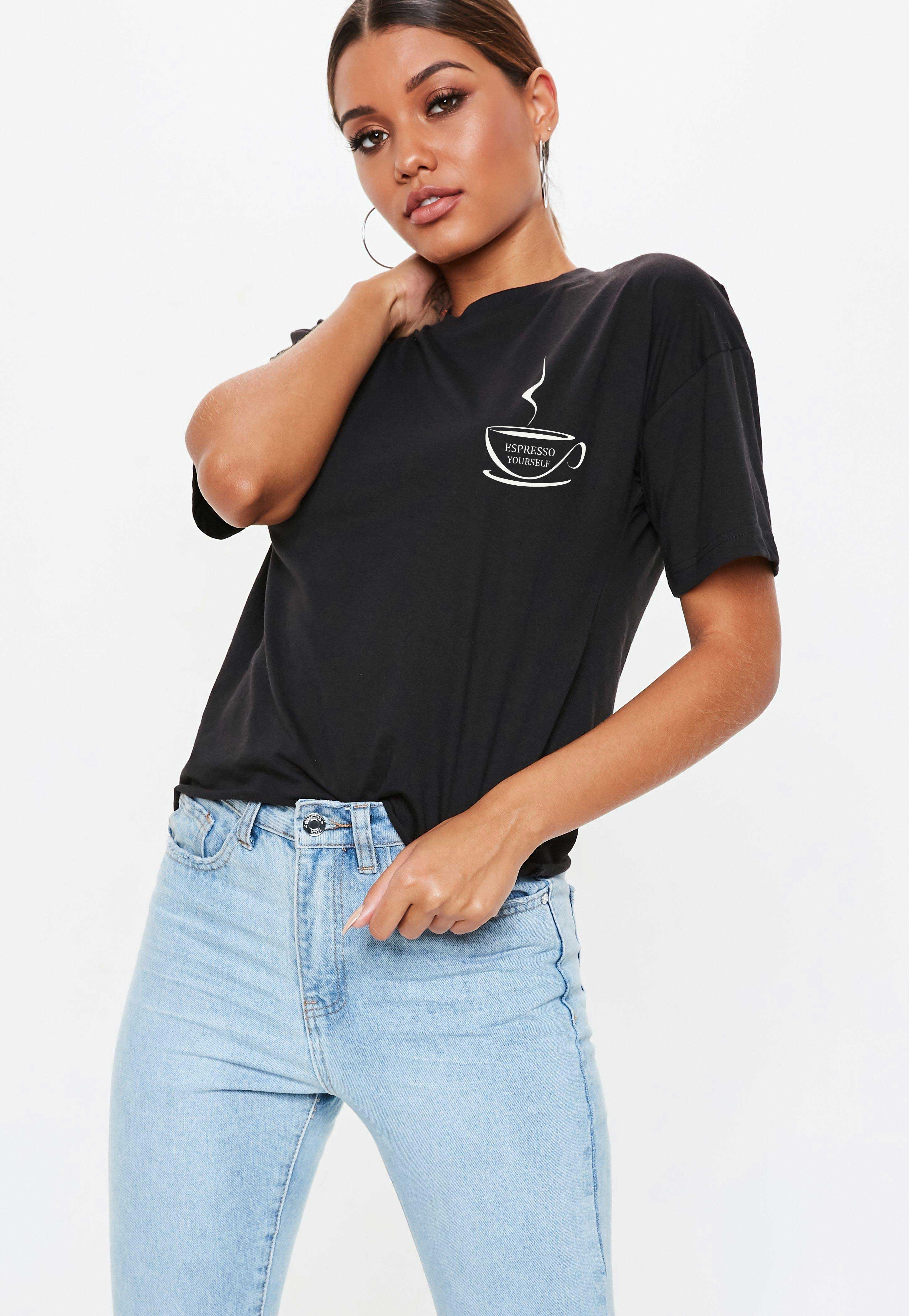 Oferte la Tricou dama negru - Espresso Yourself II