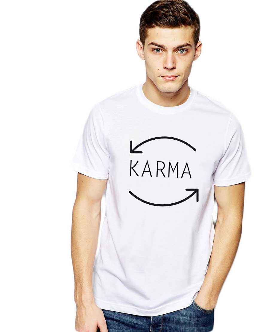 Oferte la Tricou barbati alb - Karma