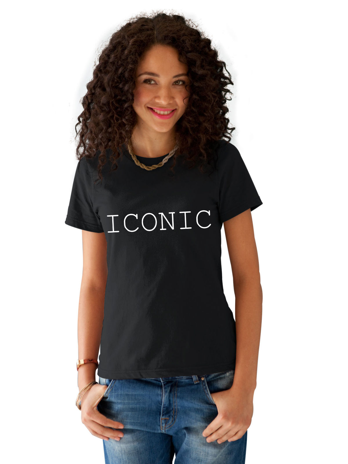 Oferte la Tricou dama negru -  ICONIC
