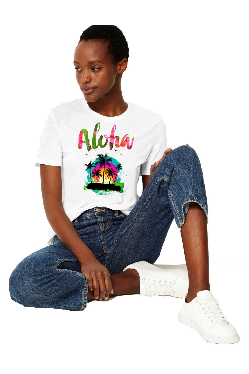 Oferte la Tricou dama alb -  Aloha Exotic