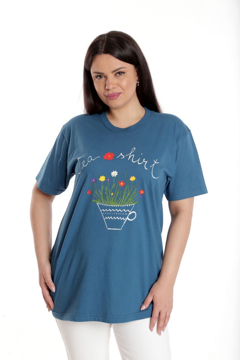 Oferte la Bluza Dama, Albastru cu Pictura Murala 