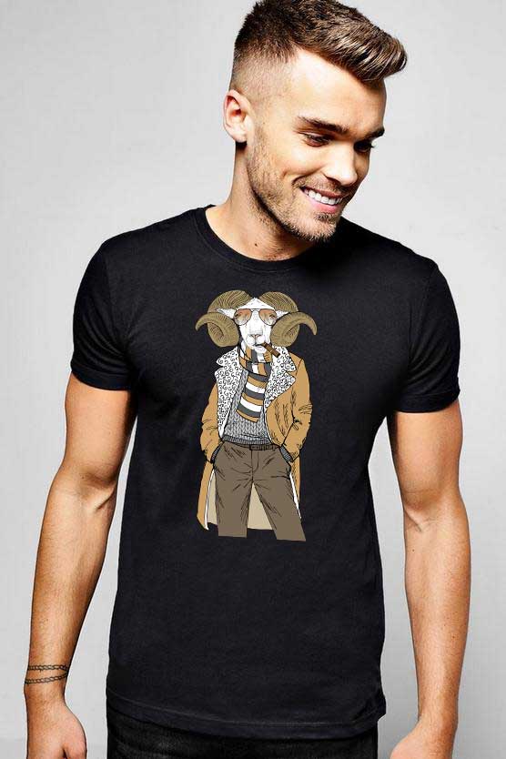 Oferte la Tricou barbati negru - Berbec Fashion