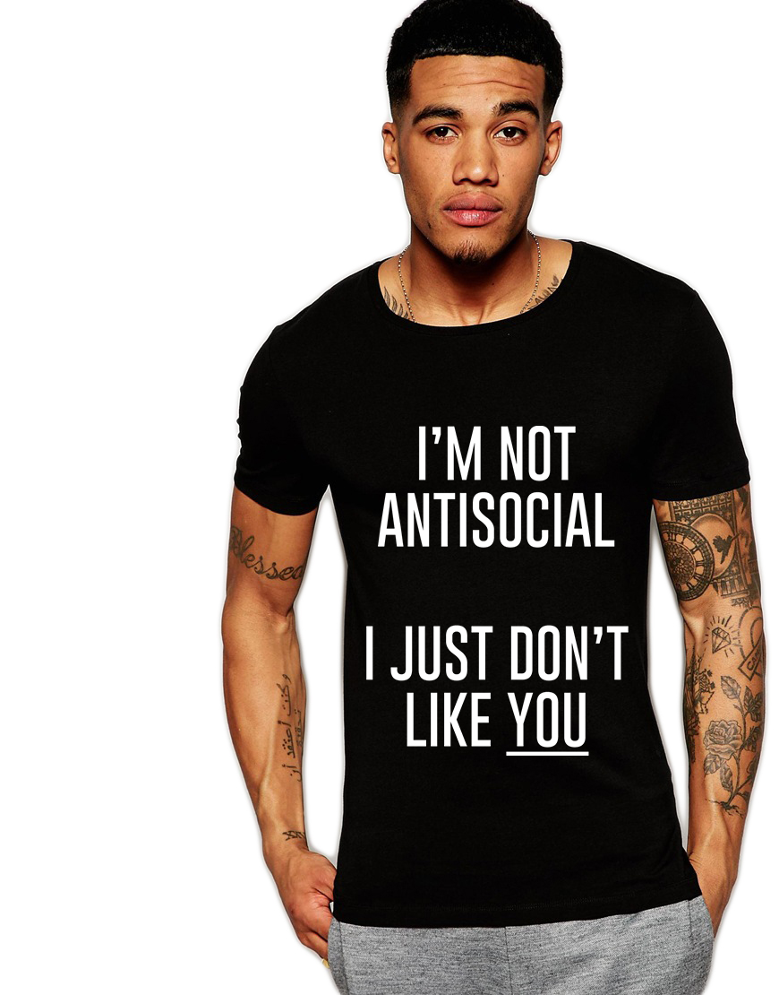 Oferte la Tricou negru barbati -  I'm not antisocial
