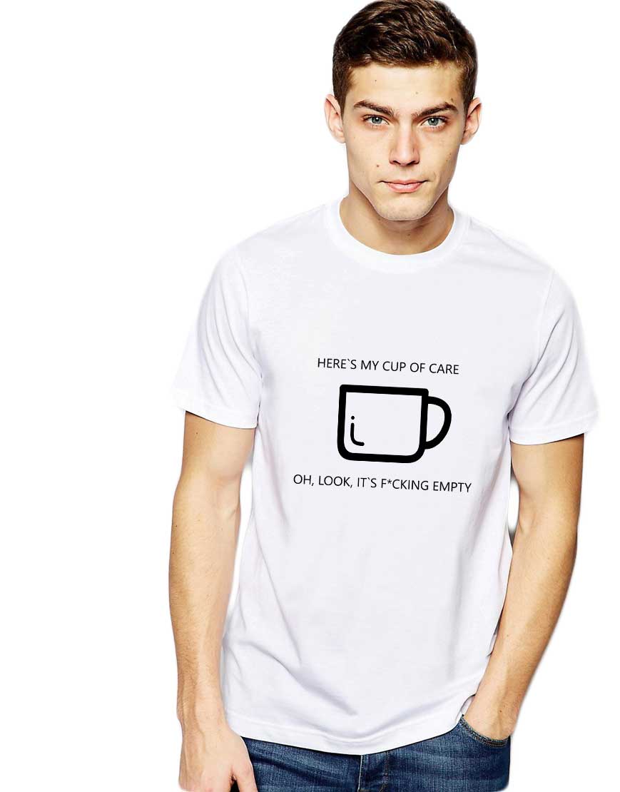 Oferte la Tricou barbati alb - Cup of care