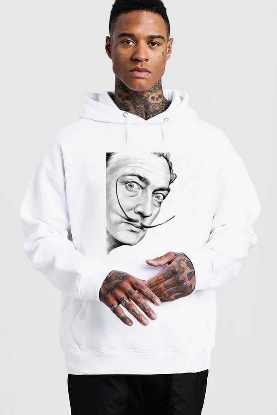 Oferte la Hanorac Barbati Alb - Dali - Portret