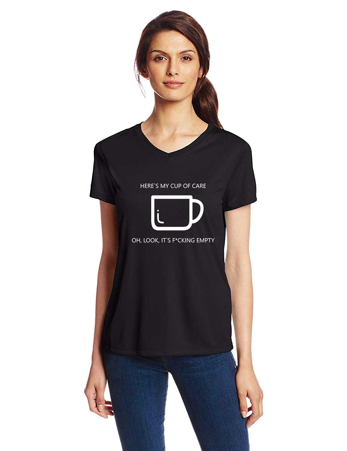 Oferte la Tricou dama negru - Cup of care