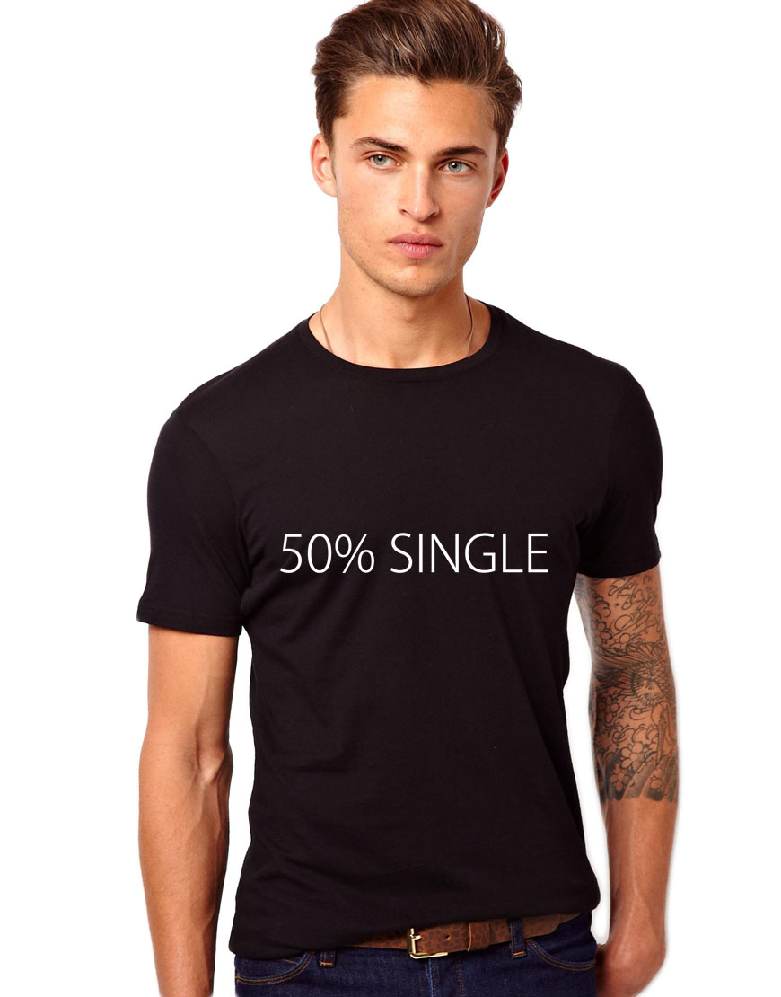Oferte la Tricou barbati negru 50% Single