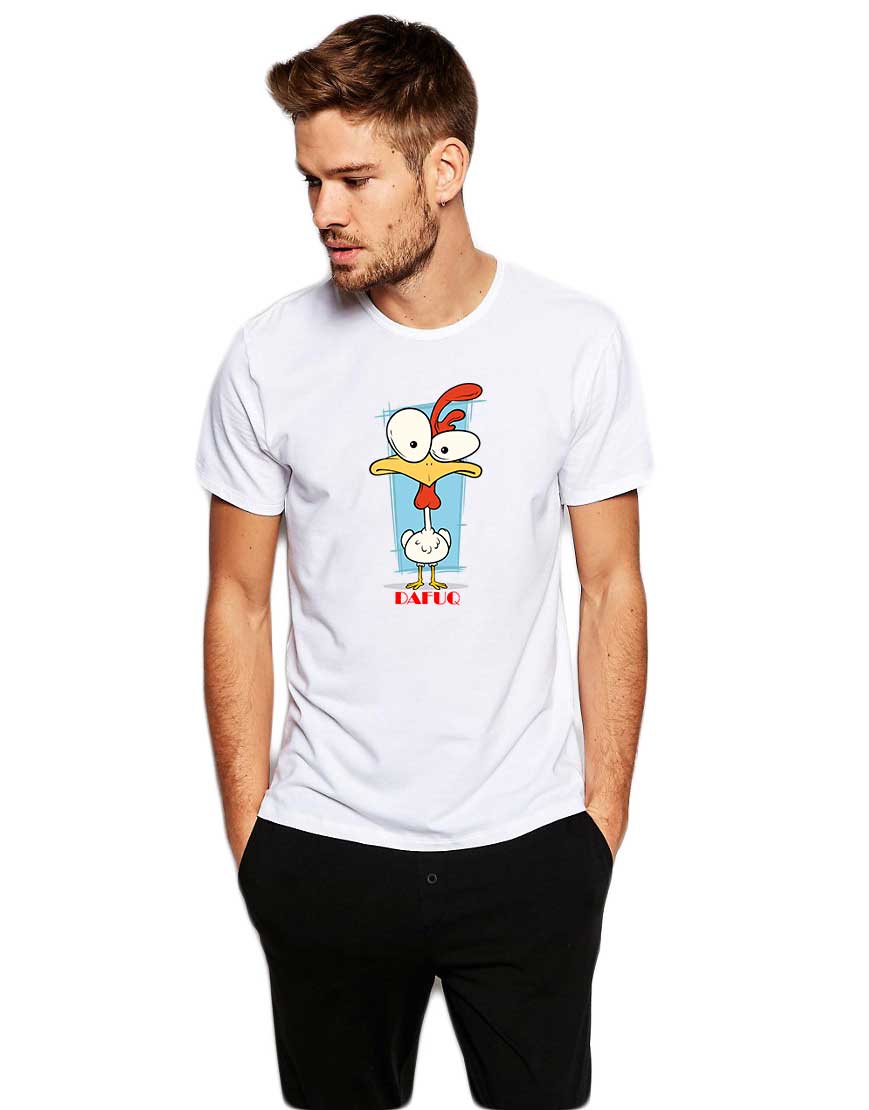 Oferte la  Tricou barbati alb - DAFUQ
