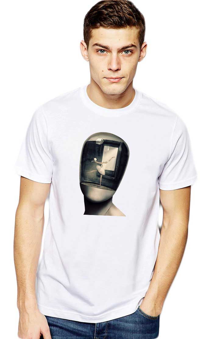 Oferte la Tricou barbati alb - Dali - Globul