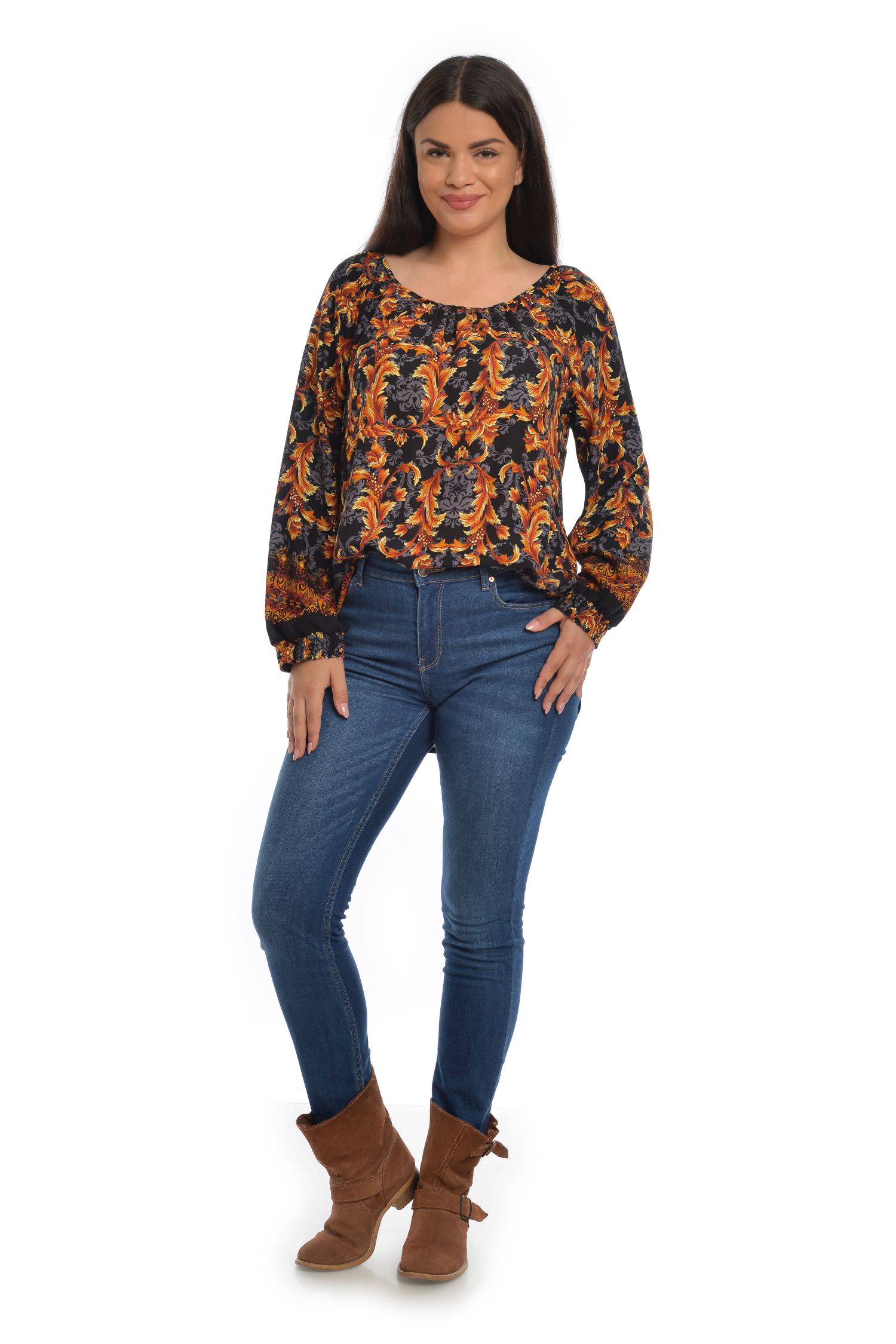 Oferte la Bluza Dama Multicolora cu Imprimeu Combinat