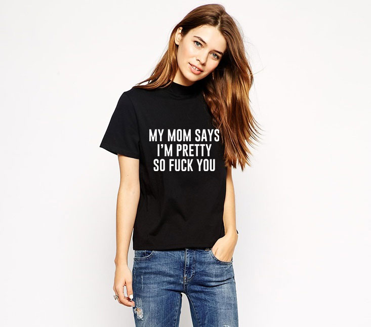 Oferte la Tricou dama negru -  My MOM says