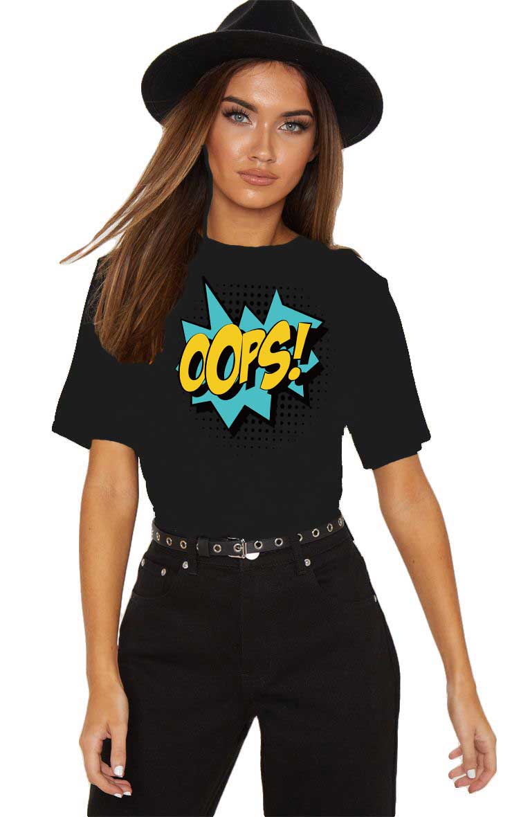 Oferte la Tricou dama negru - Oops