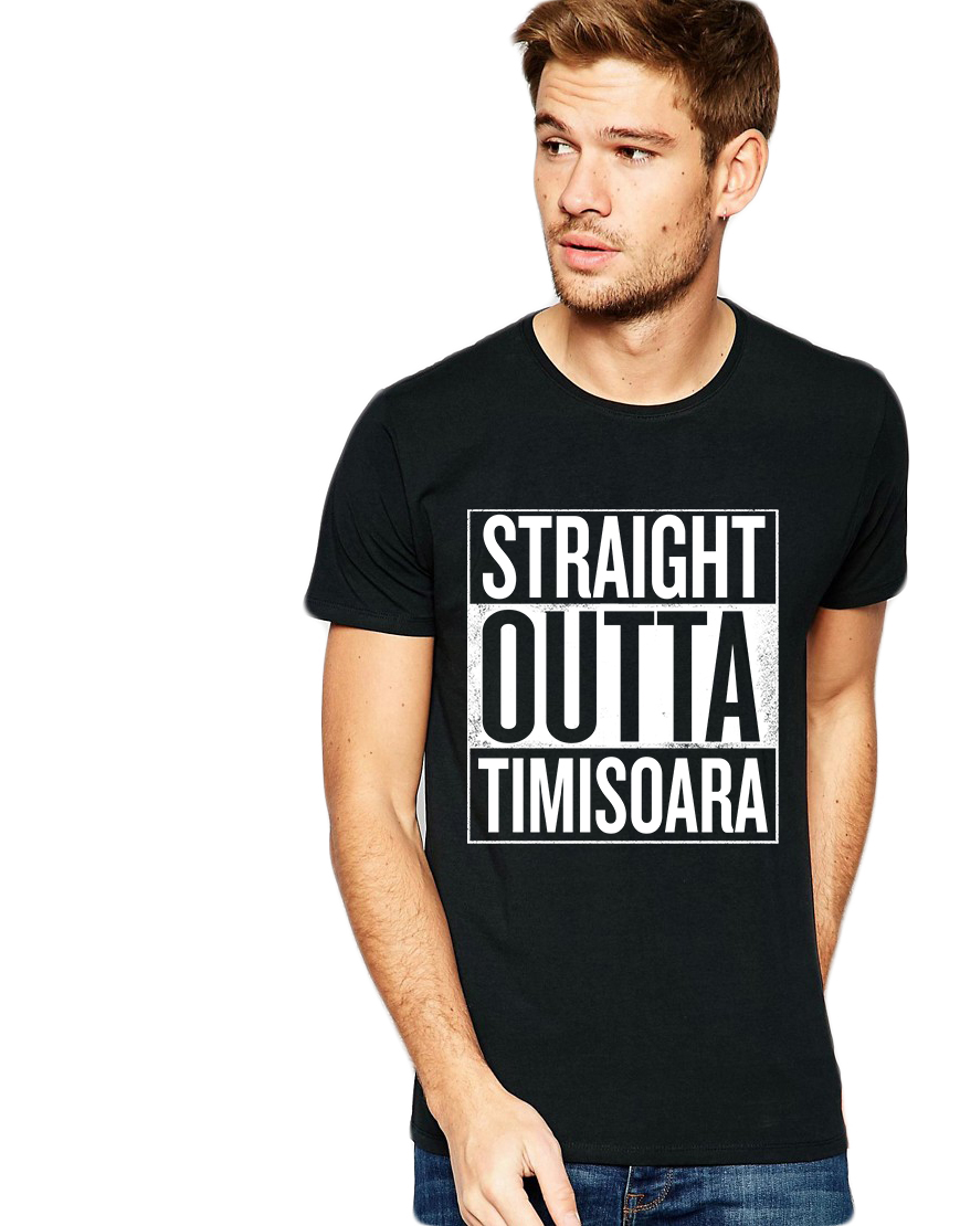 Oferte la Tricou negru barbati - Straight Outta Timisoara