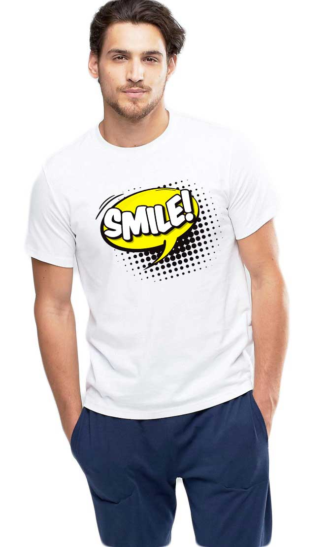 Oferte la  Tricou barbati alb - Smile