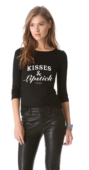 Oferte la Bluza Kisses &amp; Lipstick - Negru