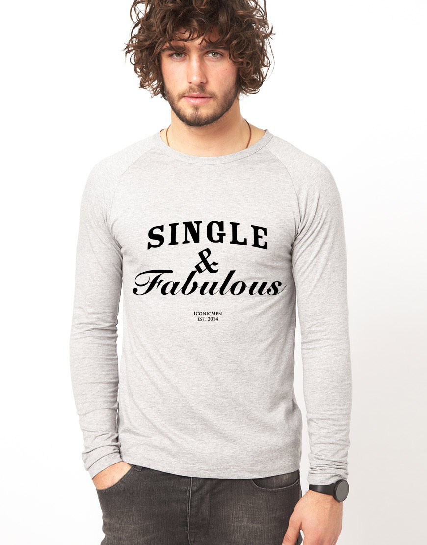 Oferte la Bluza gri, barbati, Single &amp; Fabulous