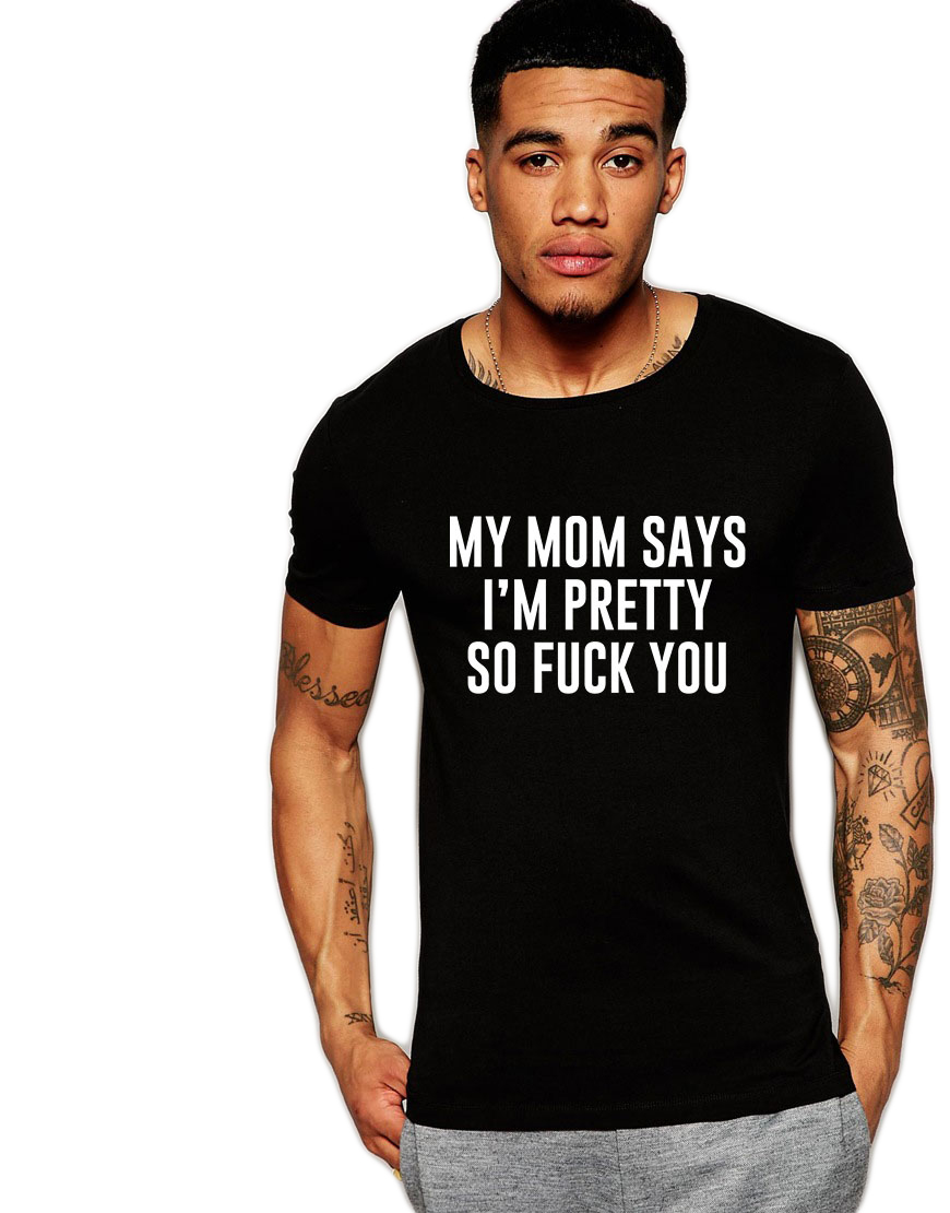 Tricou negru barbati - My Mom Says