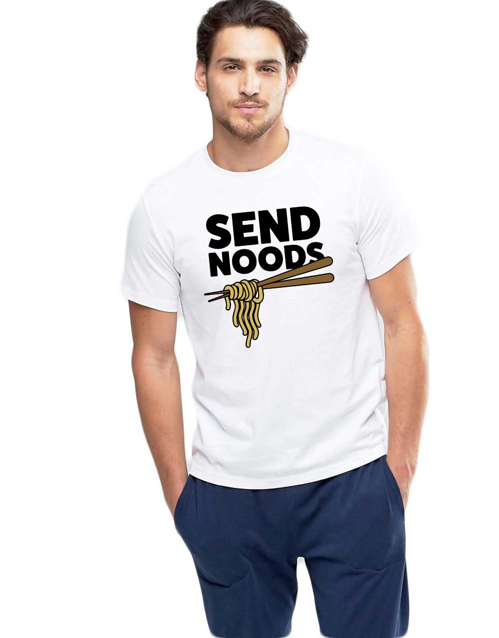 Oferte la Tricou barbati alb - Send Noods
