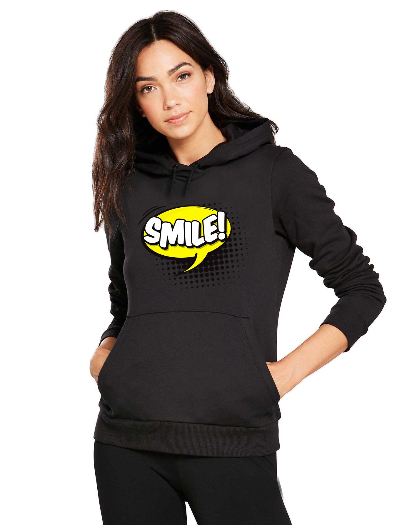 Hanorac dama negru - Smile