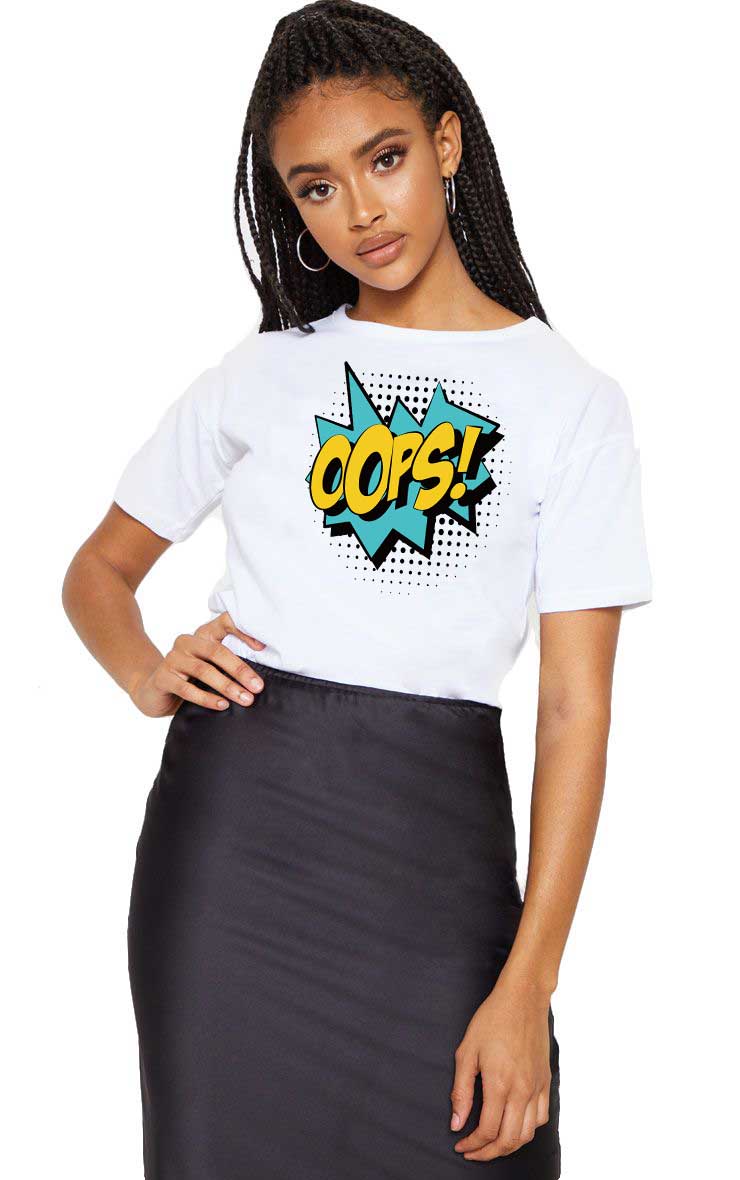 Oferte la Tricou dama alb - Oops