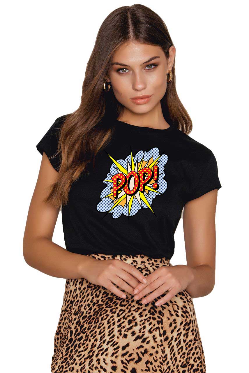 Oferte la Tricou dama negru - POP