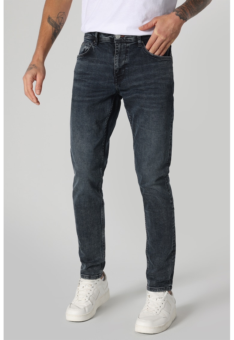 Blugi slim fit cu 5 buzunare - Albastru prafuit