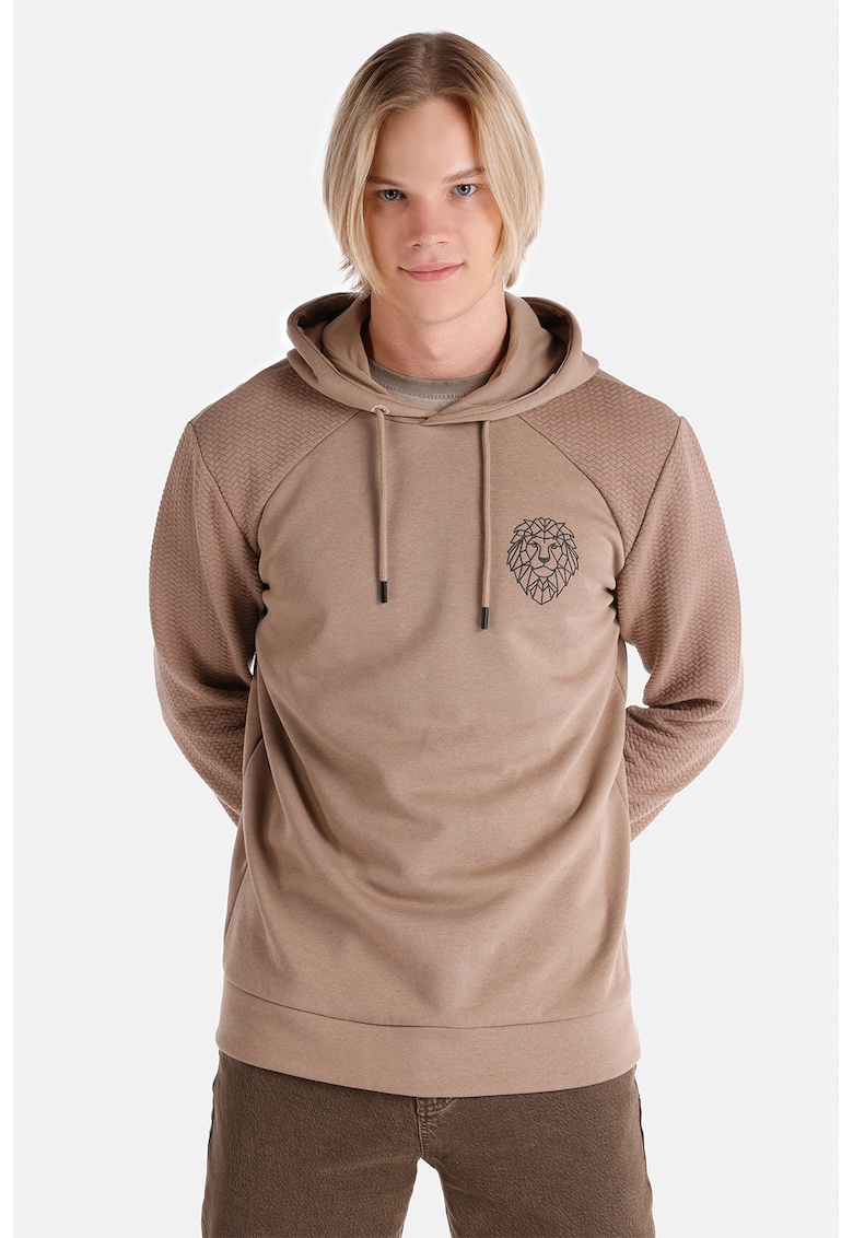 Hanorac cu maneci raglan - Maro camel