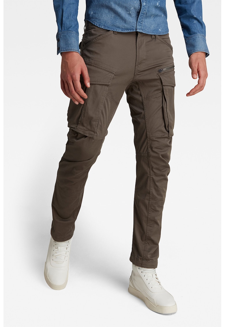Oferte la Pantaloni cargo cu mansete cu snur si buzunare Rovic - Gri inchis