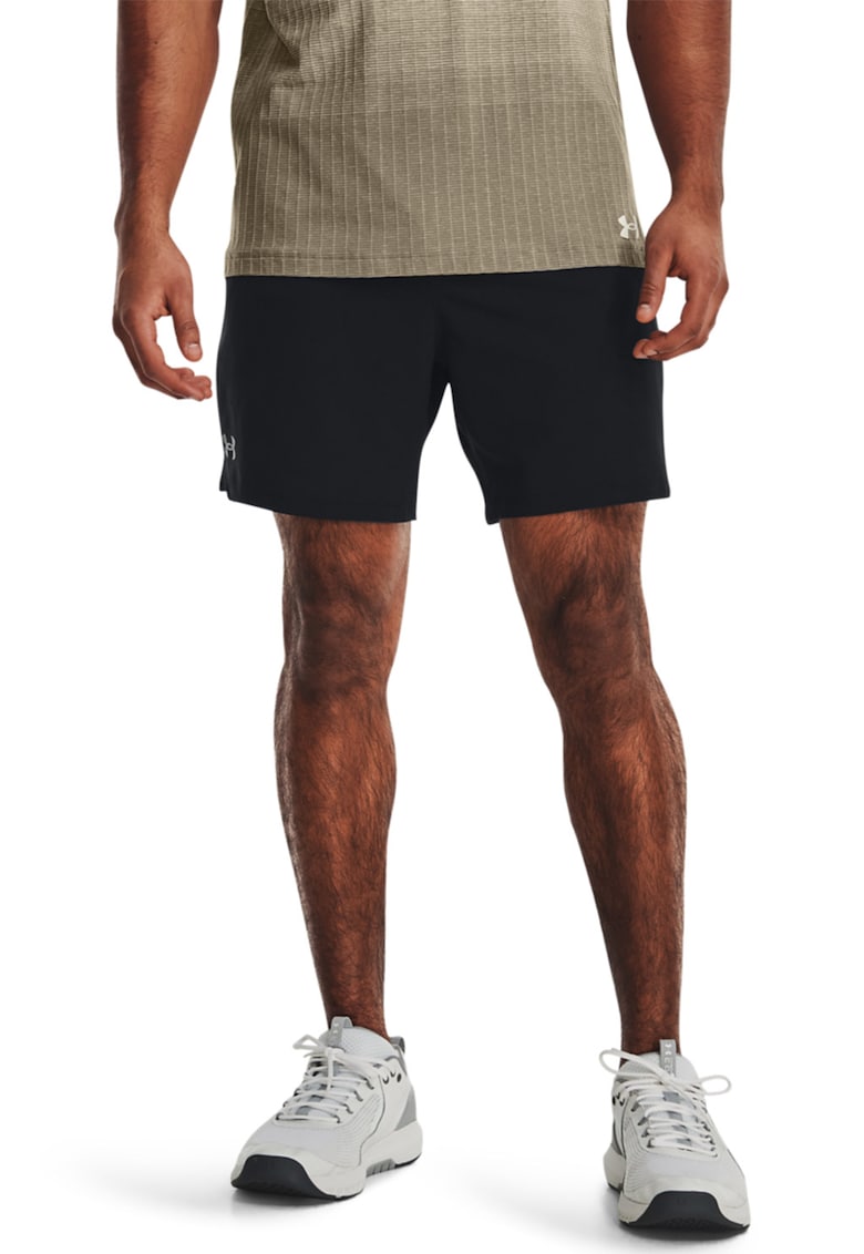 Pantaloni scurti cambrati cu banda logo in talie - pentru antrenament Vanish - Negru stins