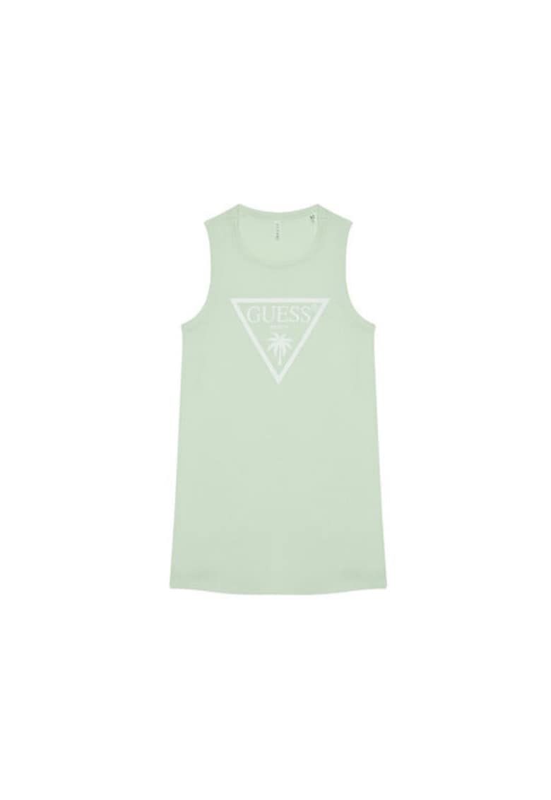 Rochie-tricou din bumbac - verde pal