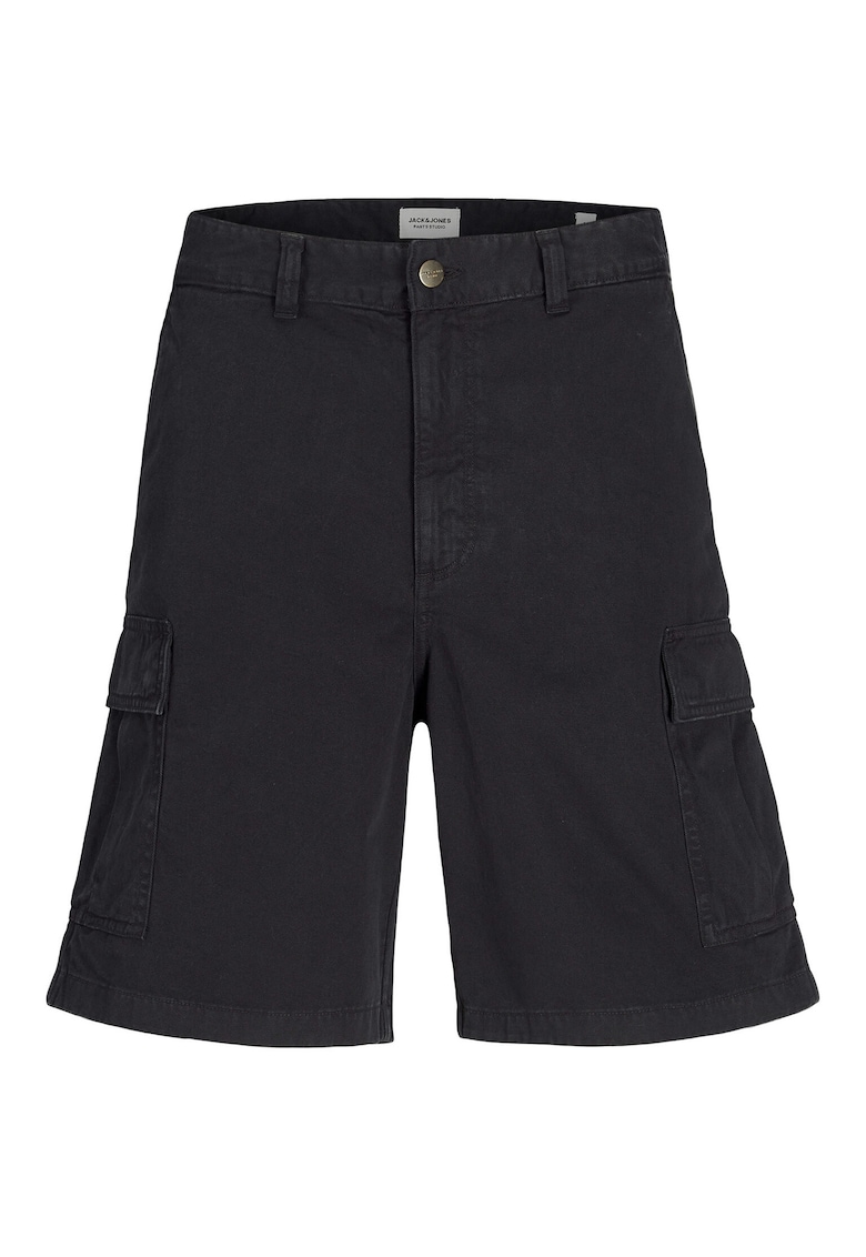 Pantaloni scurti barbati Jack Jones - 12269374 - Bumbac - Negru - Negru