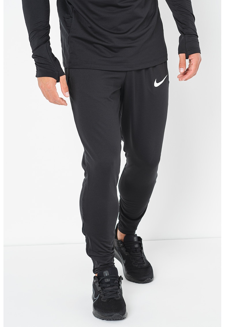 Pantaloni conici cu Dri-FIT pentru fotbal - Negru/Alb optic