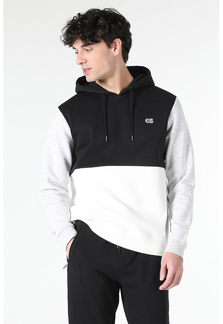 Hanorac cu maneci lungi si model colorblock