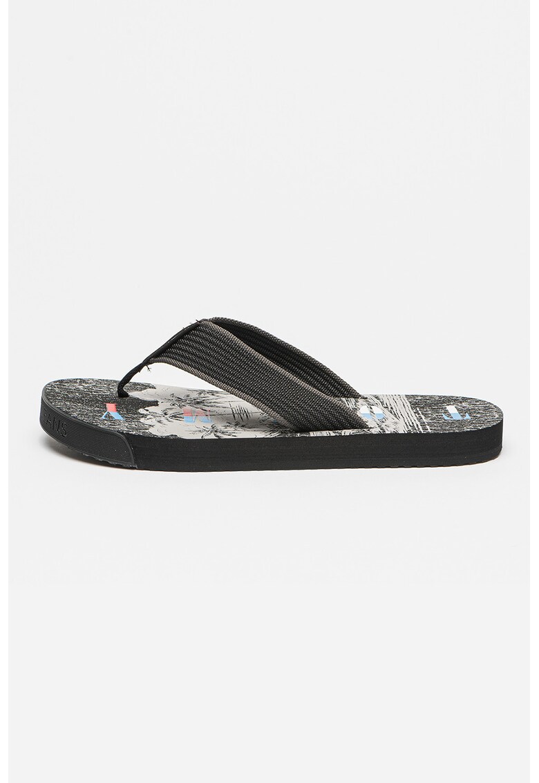 Papuci flip-flop din material textil Elevated - Negru/Gri inchis