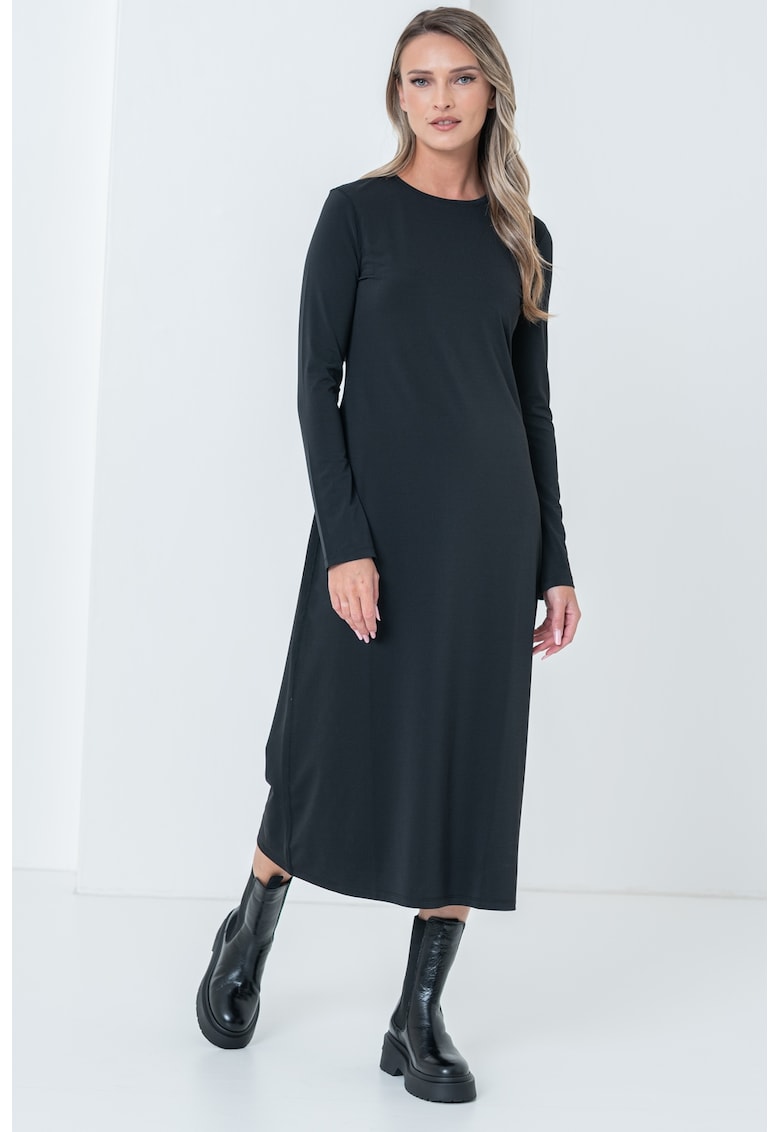 Rochie midi cu decupaj pe partea din spate - Negru