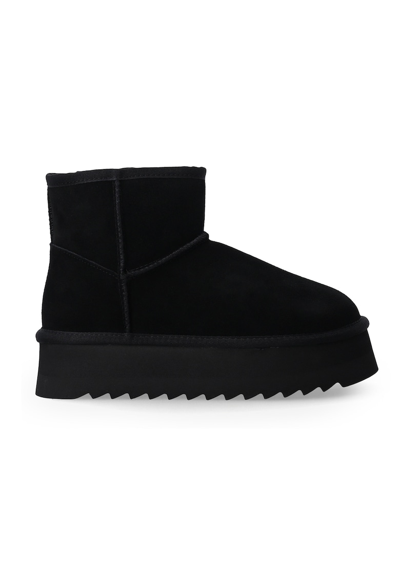 Ghete flatform din piele intoarsa