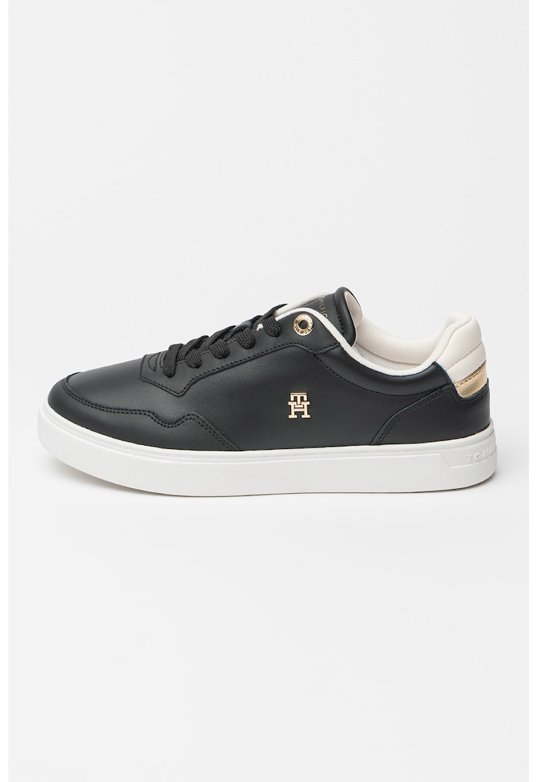 Pantofi sport de piele cu logo - Auriu/Negru/Alb optic