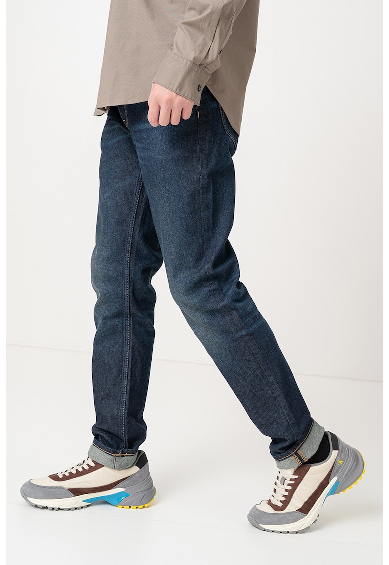 Blugi regular fit cu model cu 5 buzunare - Bleumarin